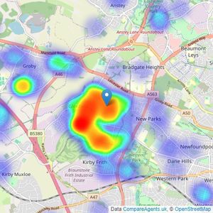 Newby & Co - Leicester listings heatmap