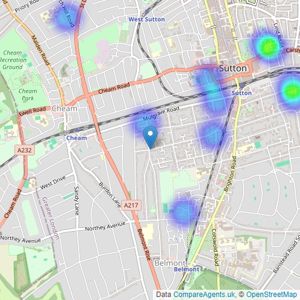 Newkeys4me Ltd - Sutton listings heatmap