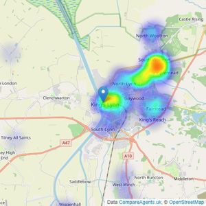 Newson & Buck Estate Agents - Kings Lynn listings heatmap