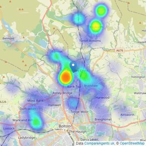 Newton & Co Ltd - Bolton listings heatmap