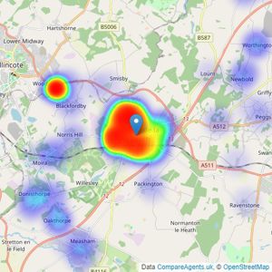 Newton Fallowell - Ashby-De-La-Zouch listings heatmap