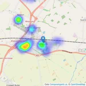 Newton Fallowell - Bingham listings heatmap