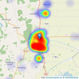 Newton Fallowell - Bourne listings heatmap