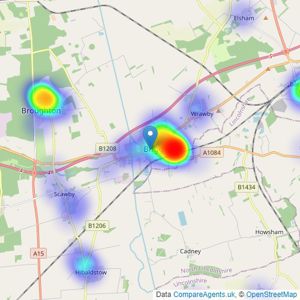 Newton Fallowell - Brigg listings heatmap