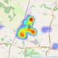 Newton Fallowell - East Leake listings heatmap