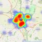 Newton Fallowell - Grantham listings heatmap