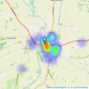 Newton Fallowell - Horncastle listings heatmap