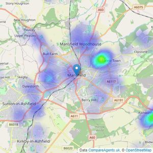 Newton Fallowell - Mansfield listings heatmap