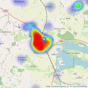 Newton Fallowell - Oakham listings heatmap