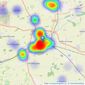 Newton Fallowell - Sleaford listings heatmap