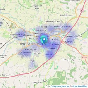 Newton King - Taunton listings heatmap