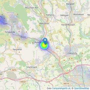 NEXA South Wales - Pontypridd listings heatmap