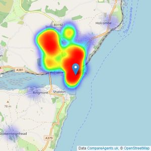 Nexmove - Teignmouth listings heatmap