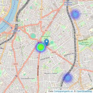 Next Door Properties - London listings heatmap