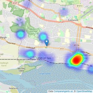 Niche Homes - Leigh on Sea listings heatmap