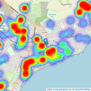 Nicholas Estates - Felixstowe listings heatmap