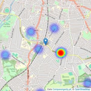 Nicholas George Ltd - Moseley listings heatmap