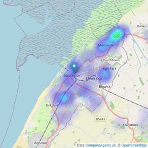 NICHOLLS AND BARNES - Southport listings heatmap