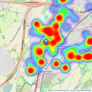 Nicholls Residential - Chessington listings heatmap