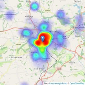 Nicholls Tyreman - Harrogate listings heatmap