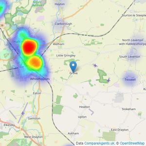 Nicholsons - Retford listings heatmap