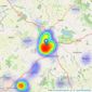 Nick Tart Estate Agents - Newport Shropshire listings heatmap