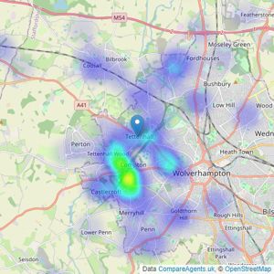 Nick Tart Estate Agents - Tettenhall listings heatmap