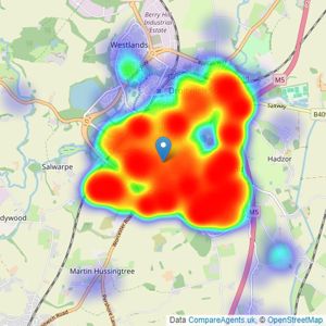 Nicol & Co - Droitwich listings heatmap