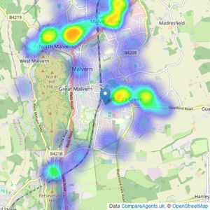 Nicol & Co - Malvern listings heatmap