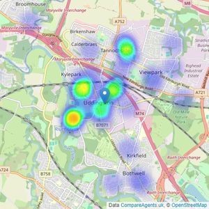 Nicola Kennedy Residential - Uddingston listings heatmap