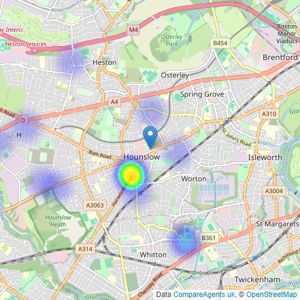 Nobledom - Hounslow listings heatmap