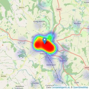 Nock Deighton - Bridgnorth listings heatmap