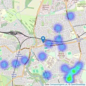 Noel Harris Residential Sales - Newcastle Upon Tyne listings heatmap