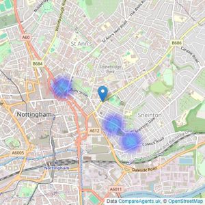 Norman Galloway - Nottingham listings heatmap