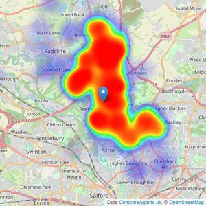 Normie Sales & Lettings - Prestwich listings heatmap