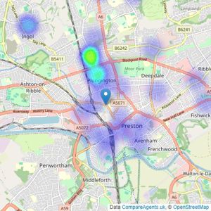 North West Homes - Preston listings heatmap