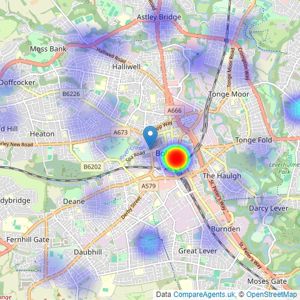 Northwood - Bolton listings heatmap