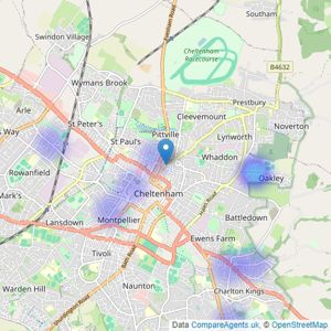 Northwood - Cheltenham listings heatmap