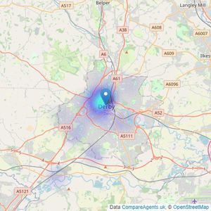 Northwood - Derby listings heatmap