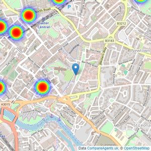 Northwood - Exeter listings heatmap