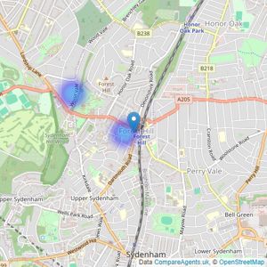 Northwood - Forest Hill listings heatmap