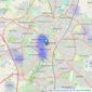 Northwood - Leicester listings heatmap