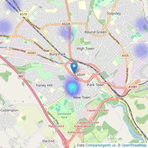 Northwood - Luton listings heatmap