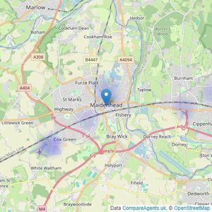 Northwood - Maidenhead listings heatmap