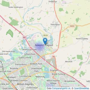 Northwood - Milton Keynes listings heatmap