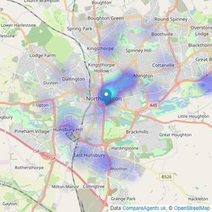 Northwood - Northampton listings heatmap