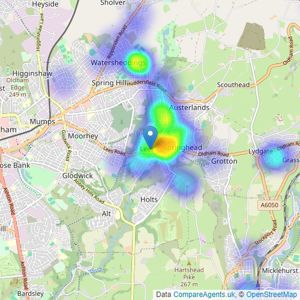 Northwood - Oldham listings heatmap