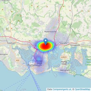 Northwood - Portsmouth listings heatmap