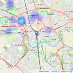 Northwood - Preston listings heatmap