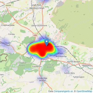 Northwood - Warminster listings heatmap